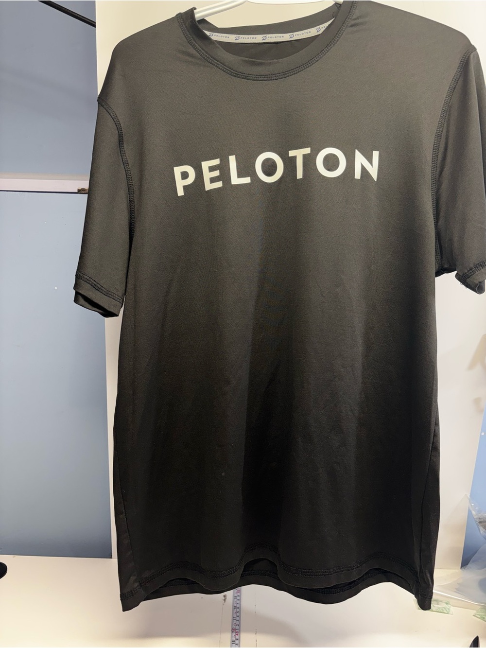 Peloton Black Athletic Workout Tee Shirt Logo Activewear Top - Size M